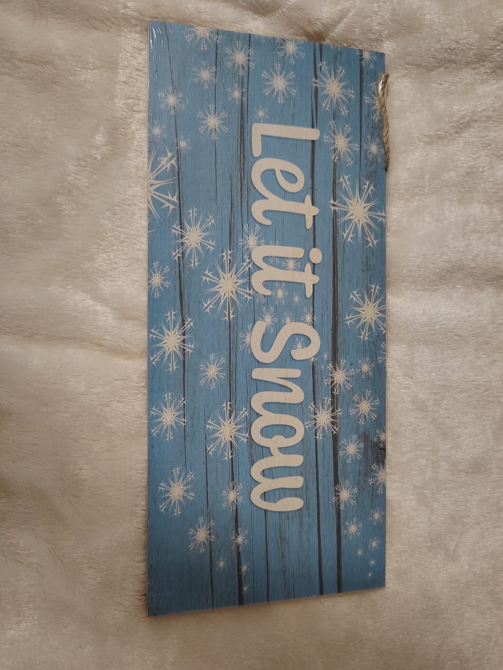 Let It Snow Blue Holiday Wooden Wall Sign - Unbranded